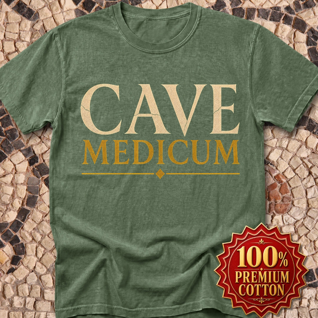 Carved Style Cave Medicum Beware the Doctor Premium Tee
