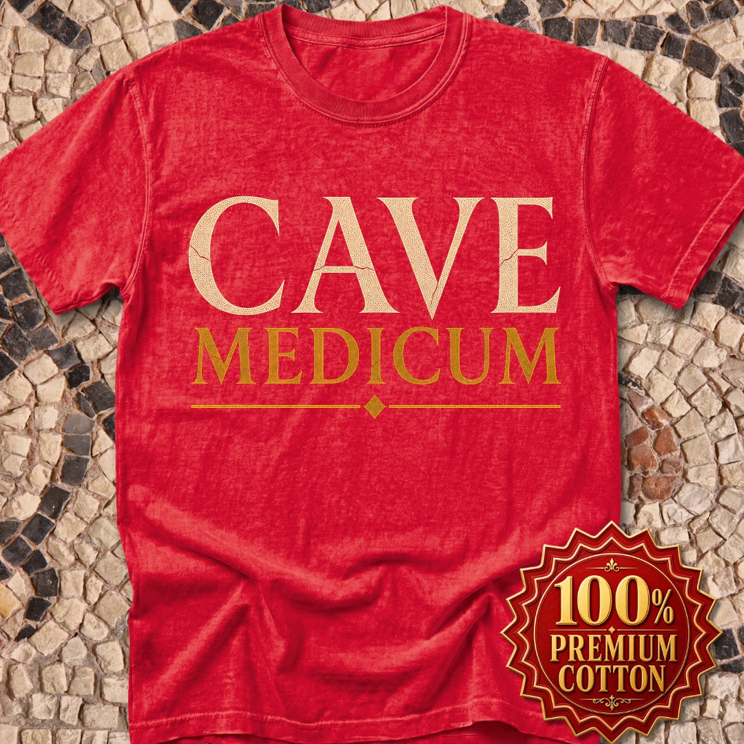 Carved Style Cave Medicum Beware the Doctor Premium Tee