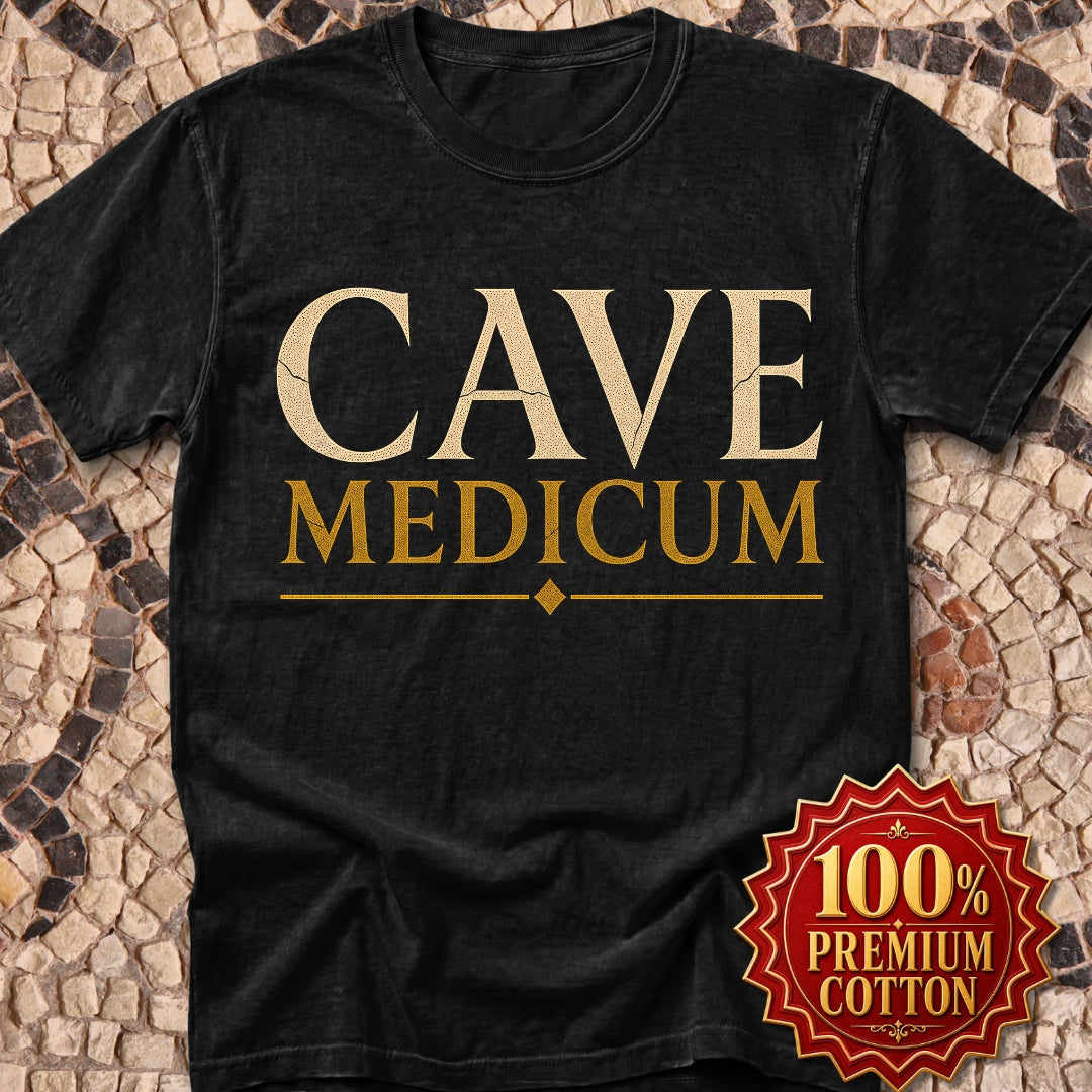 Carved Style Cave Medicum Beware the Doctor Premium Tee