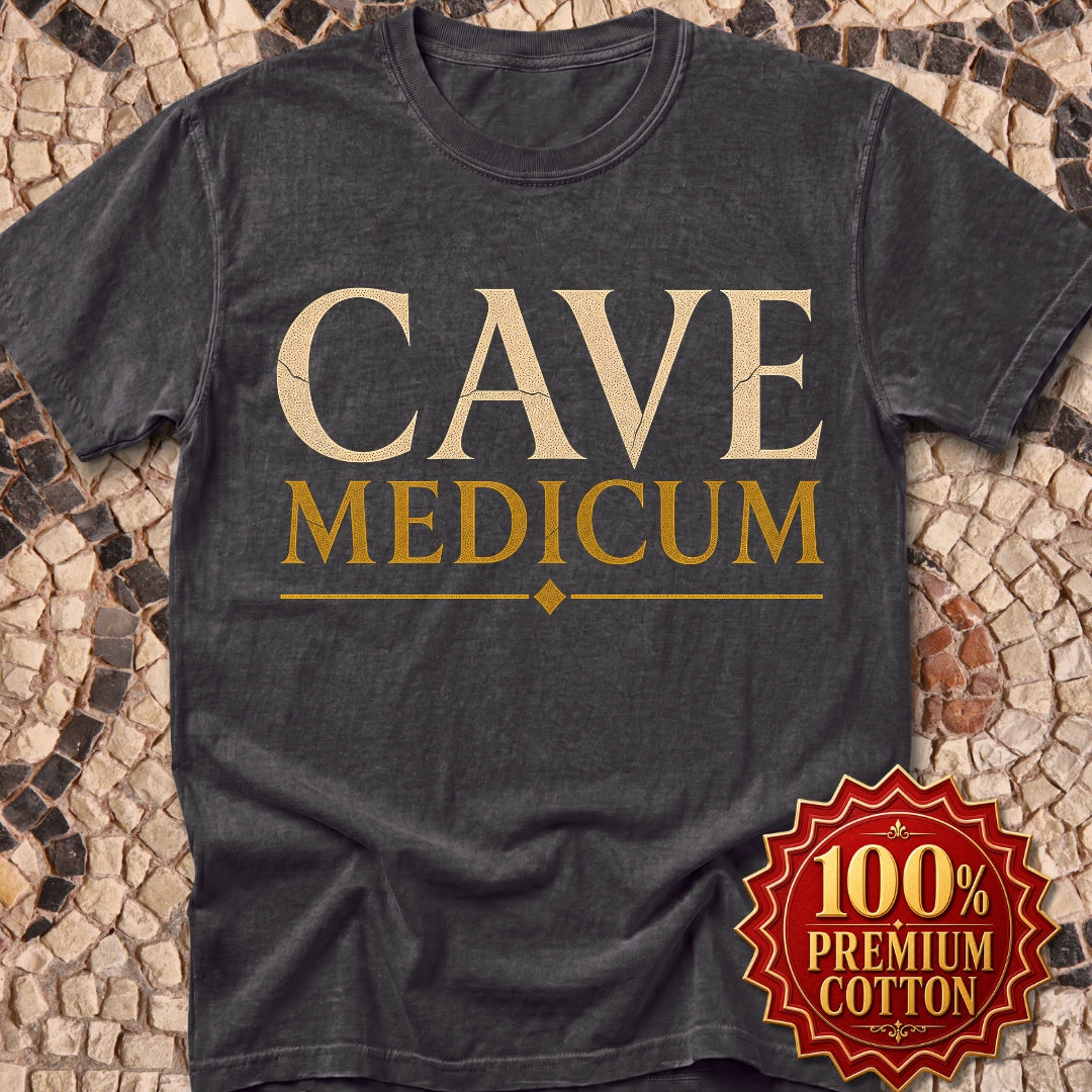 Carved Style Cave Medicum Beware the Doctor Premium Tee