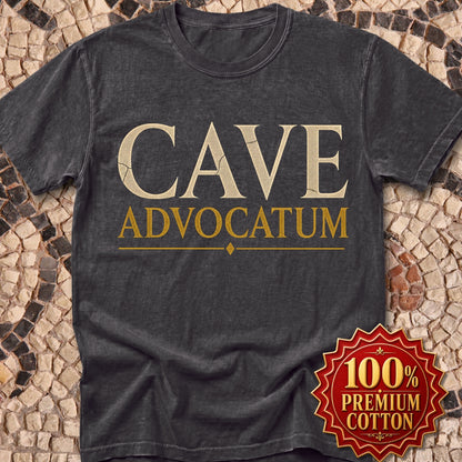 Carved Style Cave Advocatum Beware the Lawyer Premium Tee