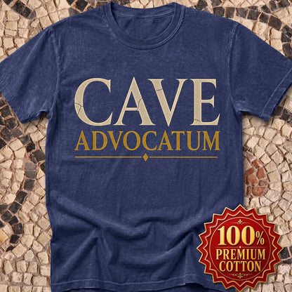 Carved Style Cave Advocatum Beware the Lawyer Premium Tee