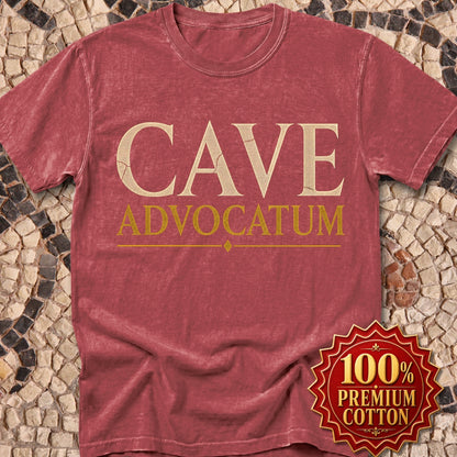 Carved Style Cave Advocatum Beware the Lawyer Premium Tee