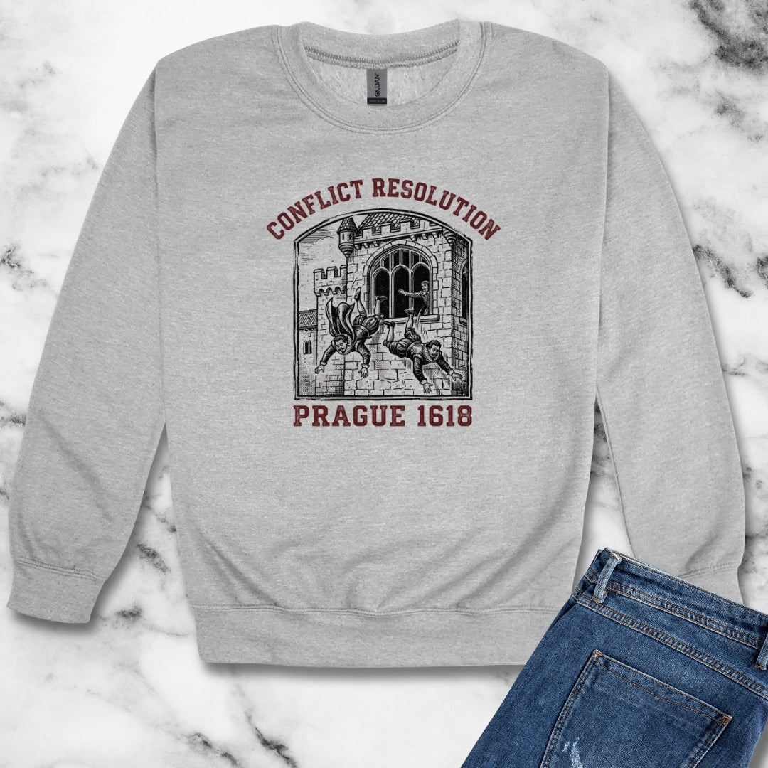Prague Defenestration Unisex Heavy Crewneck Sweatshirt