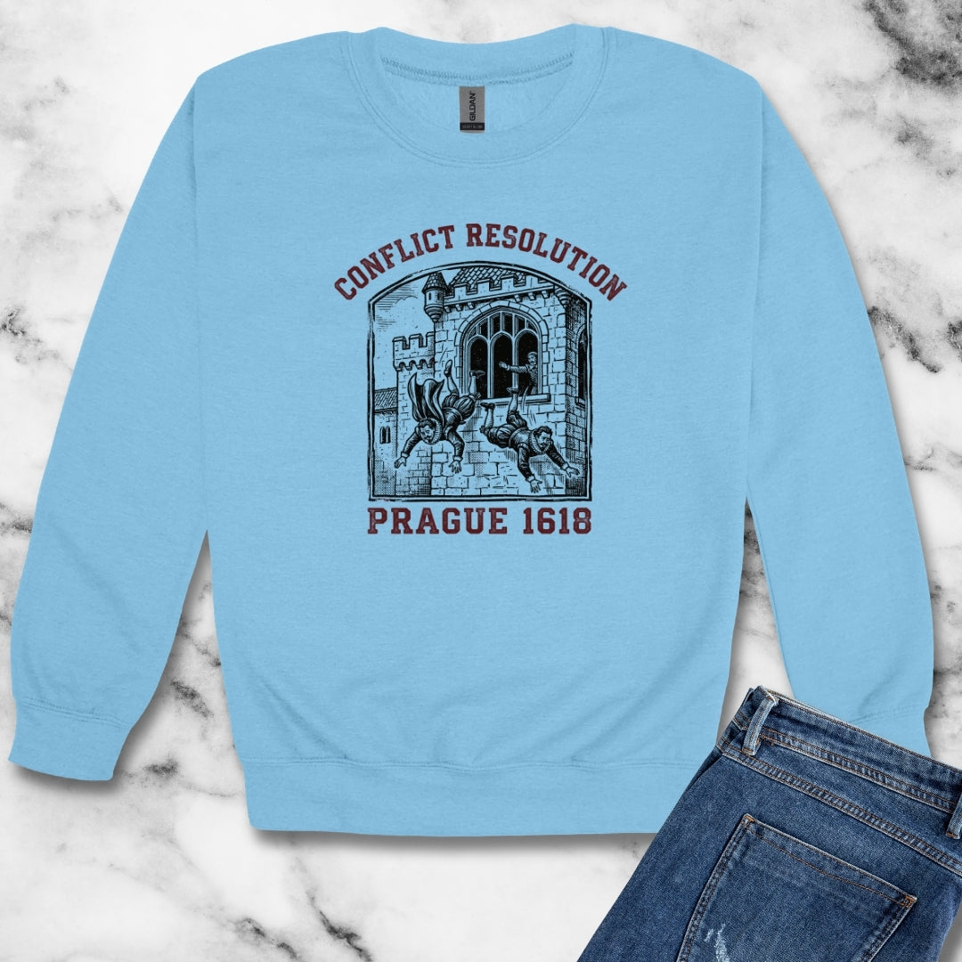 Prague Defenestration Unisex Heavy Crewneck Sweatshirt