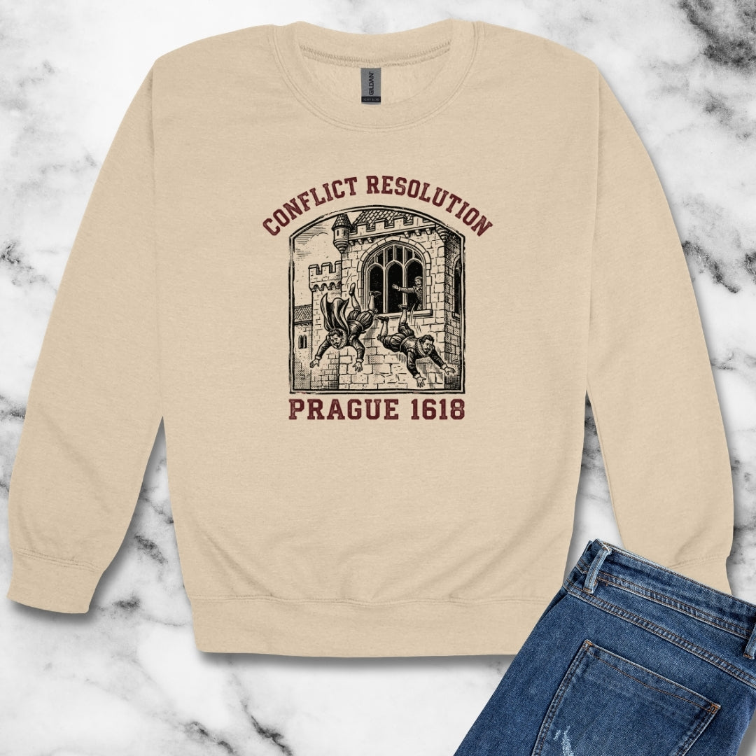 Prague Defenestration Unisex Heavy Crewneck Sweatshirt