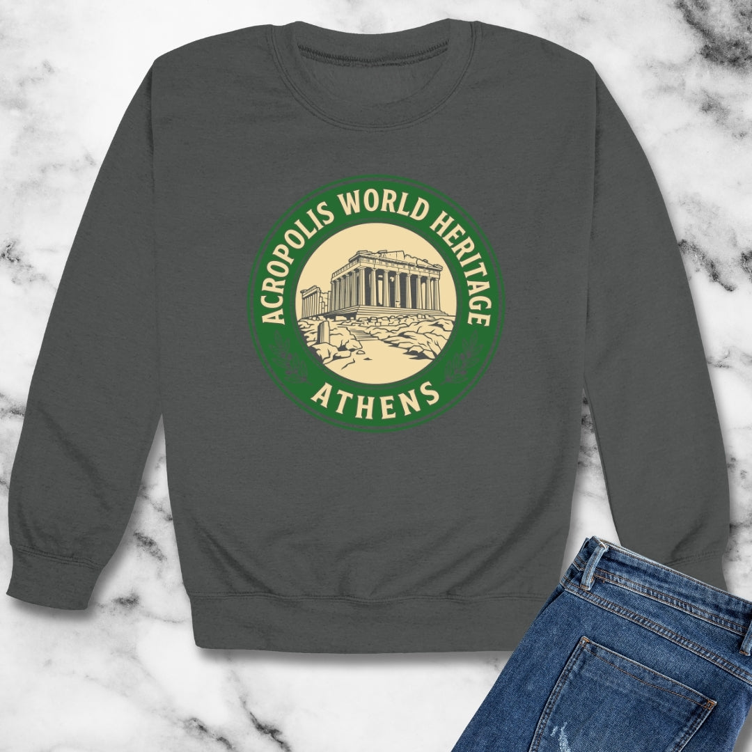 Acropolis Badge Unisex Heavy Crewneck Sweatshirt