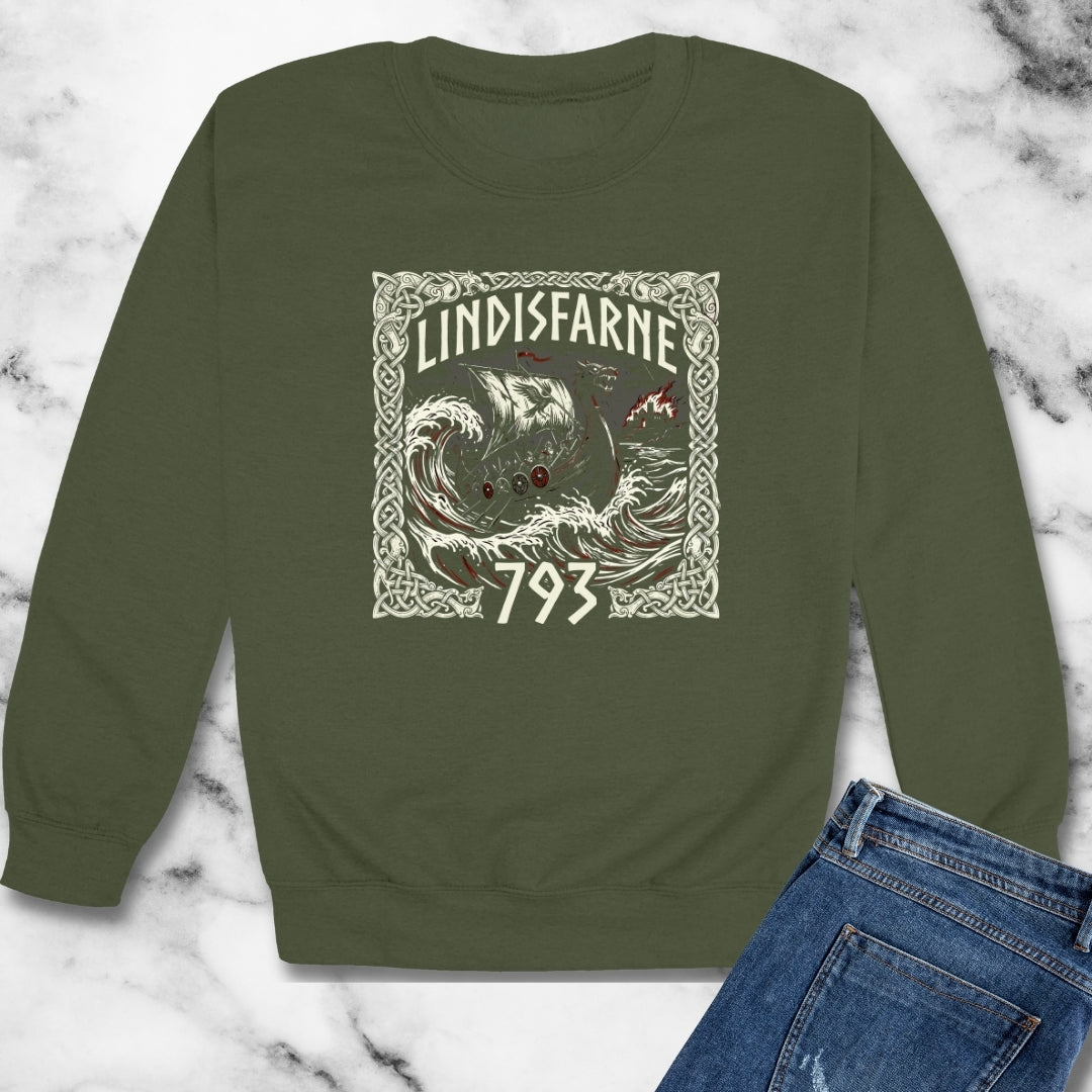 Viking Raid on Lindisfarne Unisex Heavy Crewneck Sweatshirt