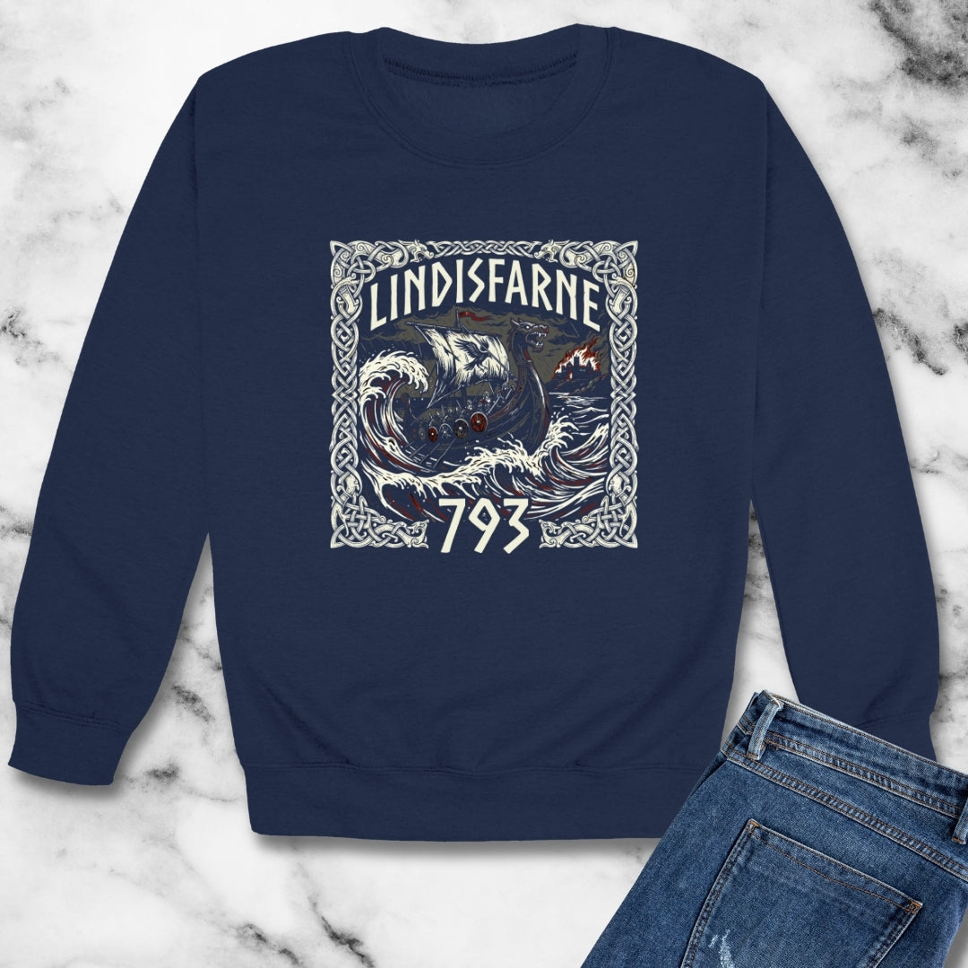 Viking Raid on Lindisfarne Unisex Heavy Crewneck Sweatshirt