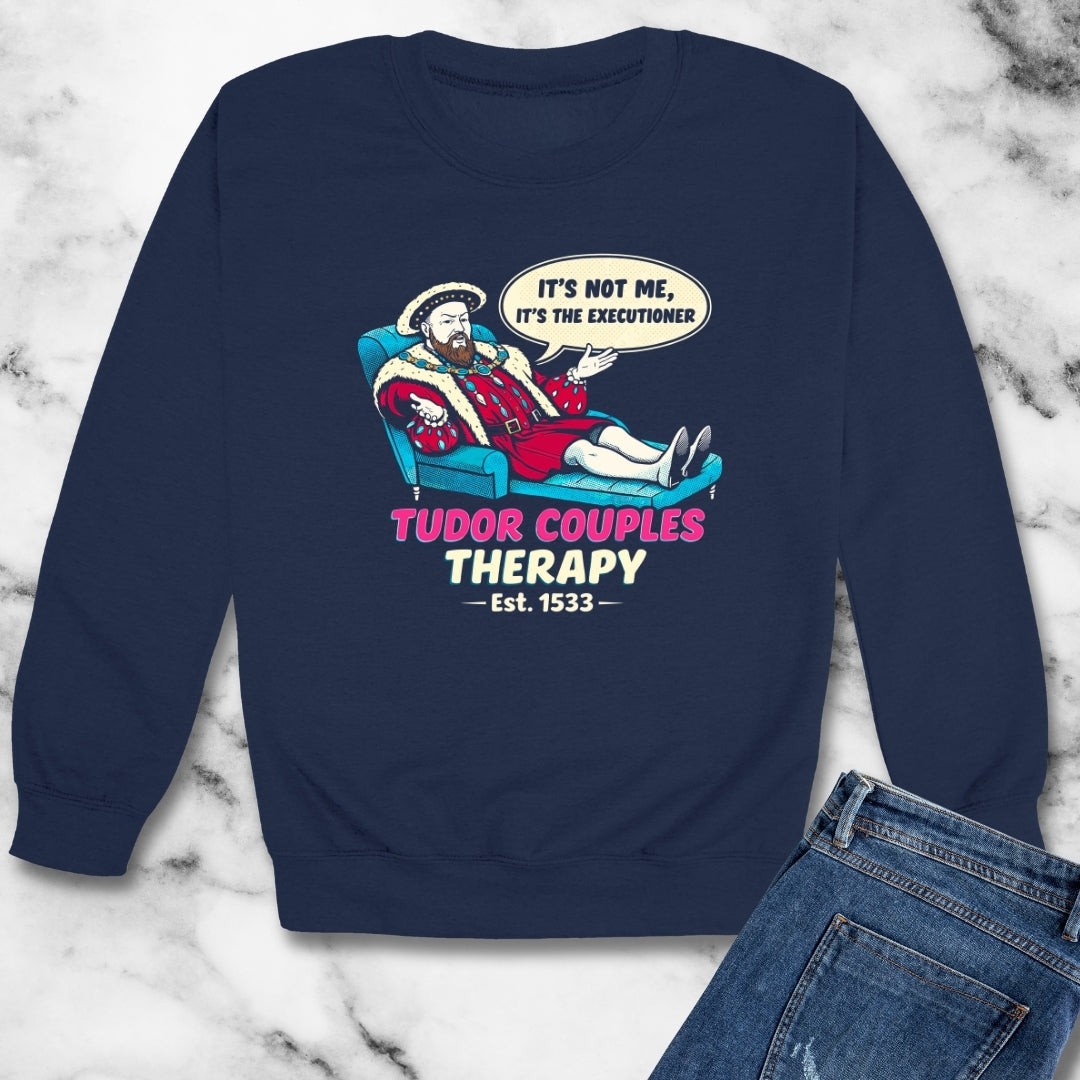 Tudor Couples Therapy Unisex Heavy Crewneck Sweatshirt