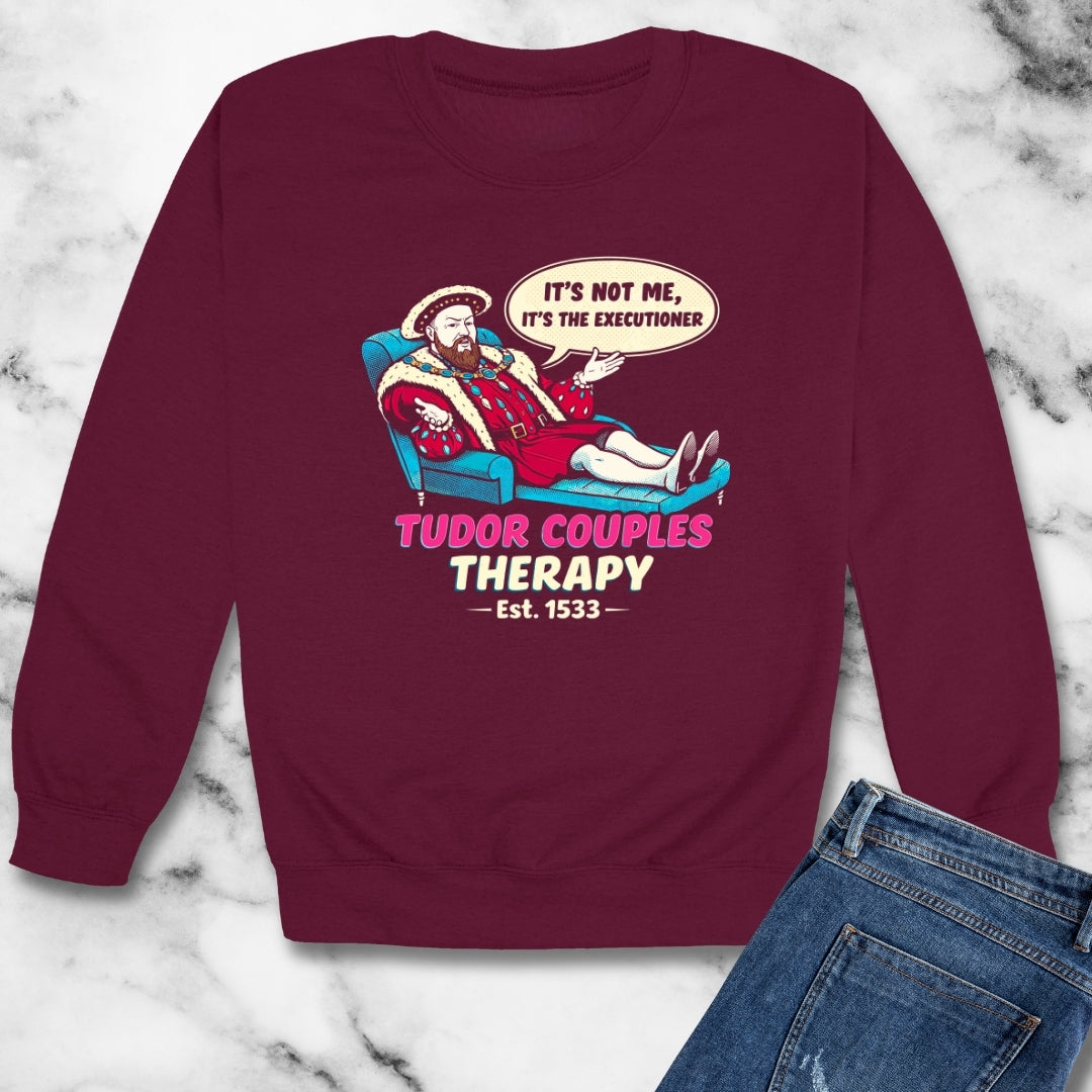 Tudor Couples Therapy Unisex Heavy Crewneck Sweatshirt