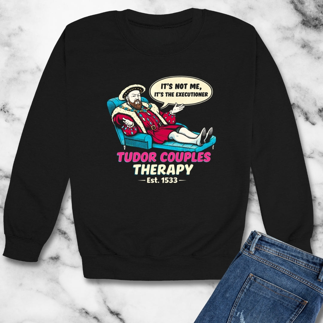 Tudor Couples Therapy Unisex Heavy Crewneck Sweatshirt