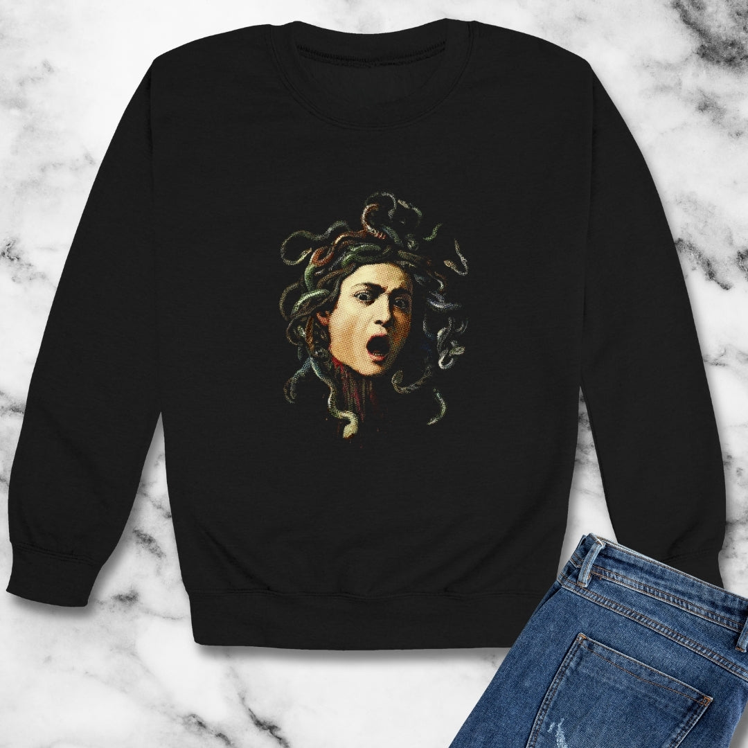 Caravaggio's Medusa  Unisex Heavy Crewneck Sweatshirt