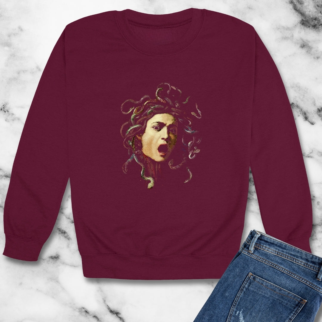 Caravaggio's Medusa  Unisex Heavy Crewneck Sweatshirt