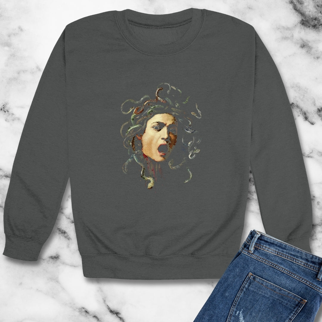 Caravaggio's Medusa  Unisex Heavy Crewneck Sweatshirt