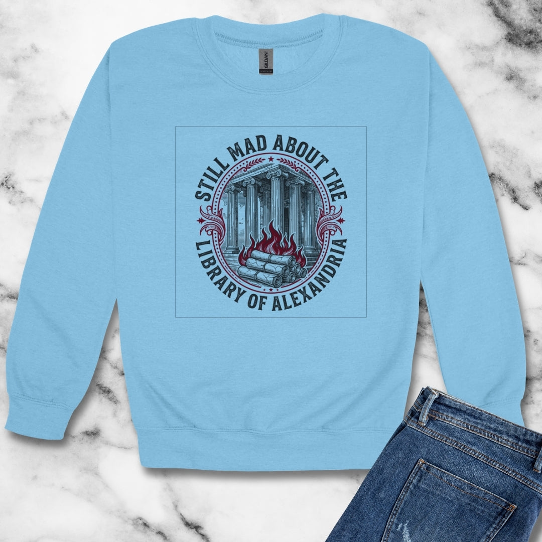 Still Mad About Library of Alexandria Unisex Heavy Crewneck Sweatshirt