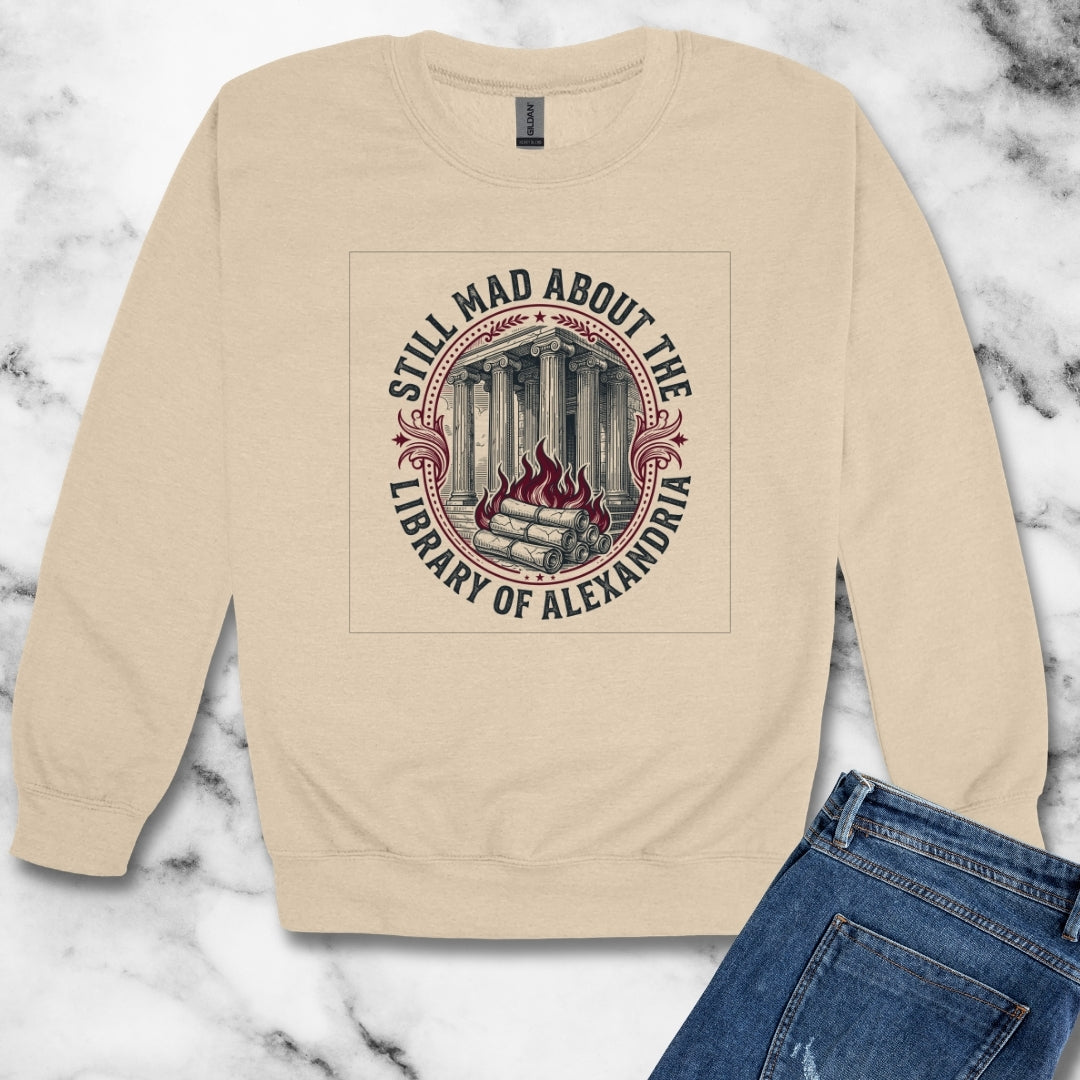 Still Mad About Library of Alexandria Unisex Heavy Crewneck Sweatshirt