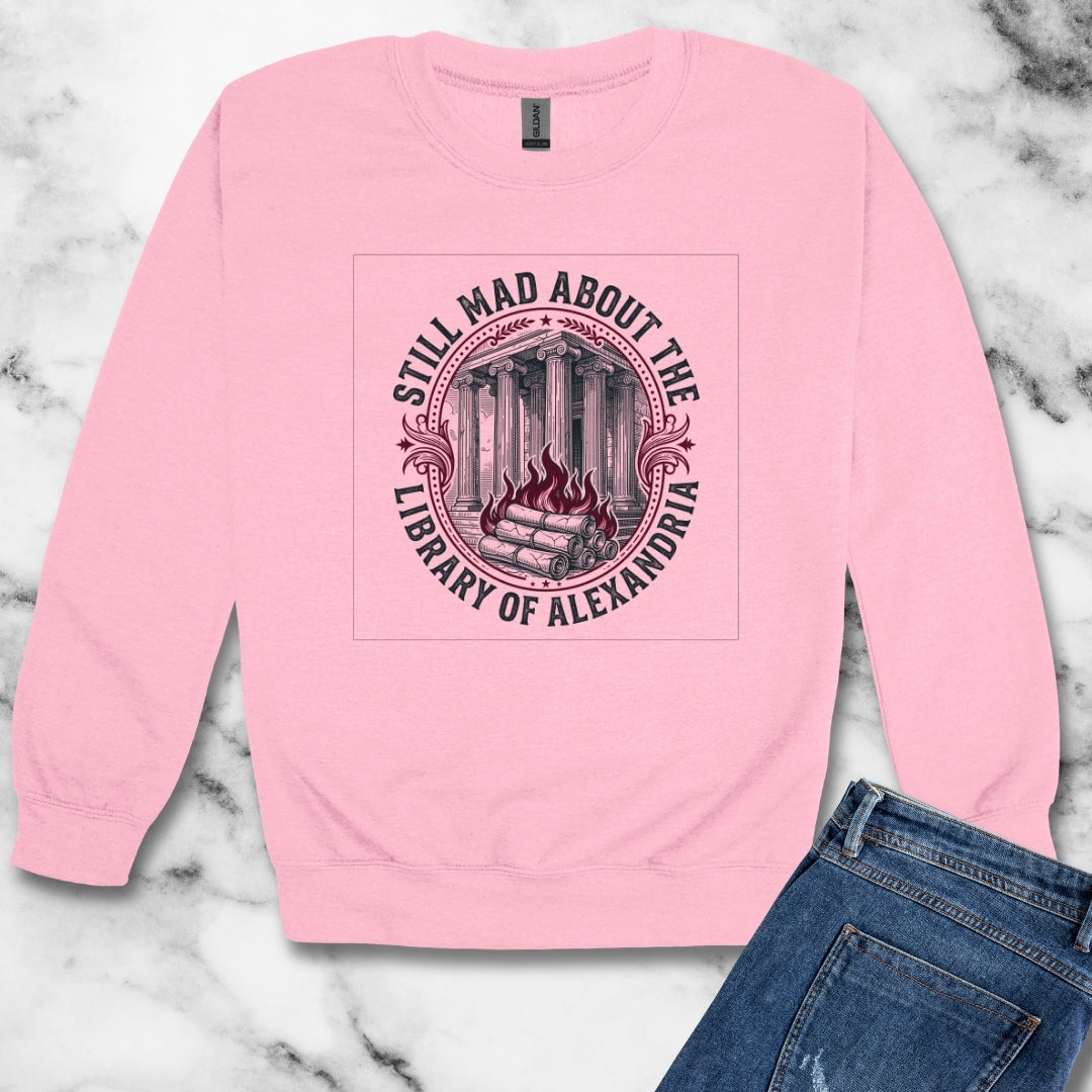 Still Mad About Library of Alexandria Unisex Heavy Crewneck Sweatshirt