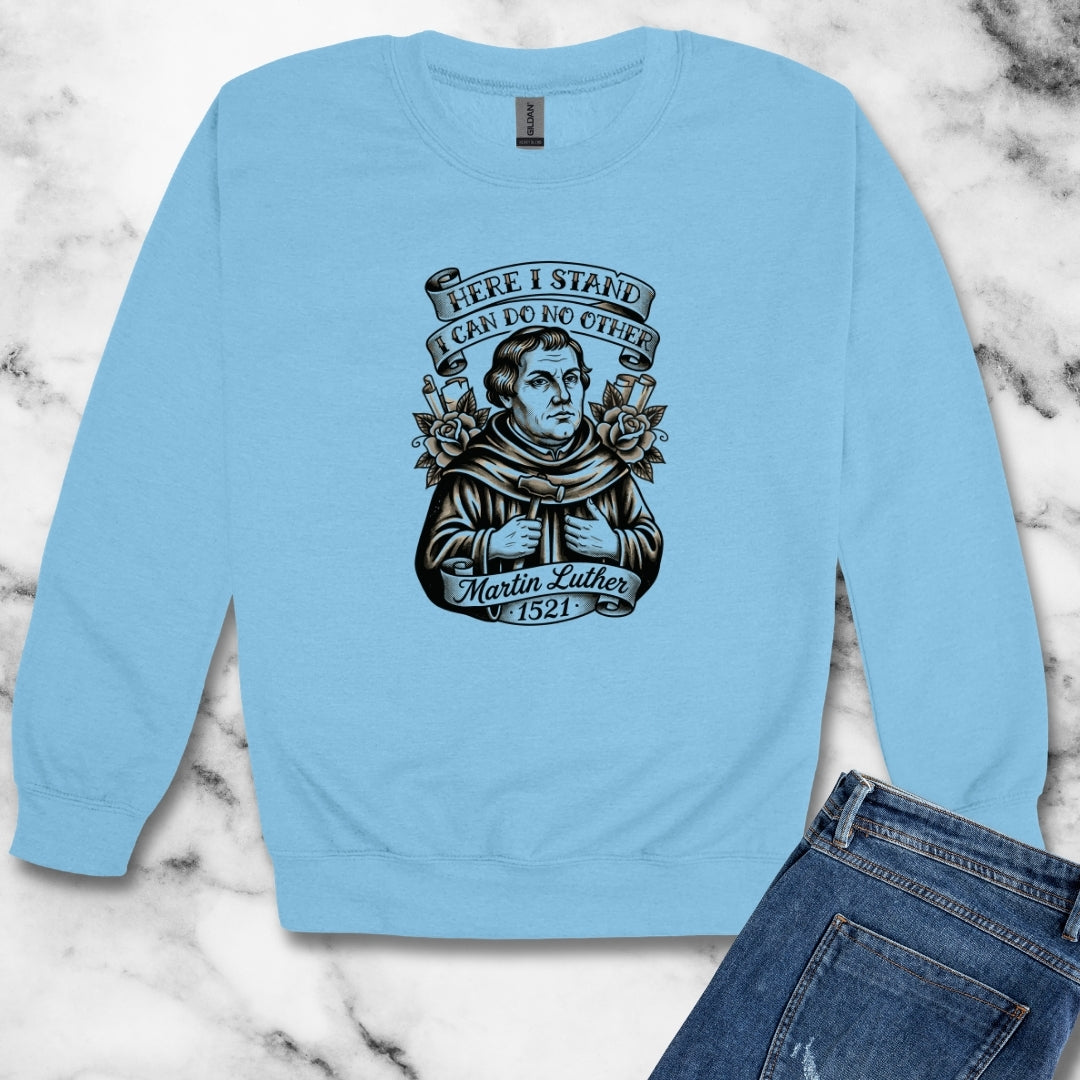 Martin Luther Here I Stand Quote Unisex Heavy Crewneck Sweatshirt