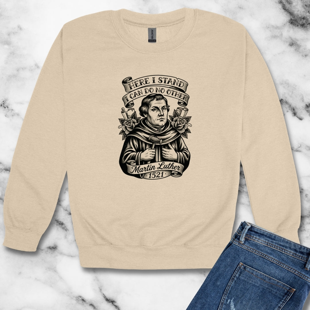 Martin Luther Here I Stand Quote Unisex Heavy Crewneck Sweatshirt