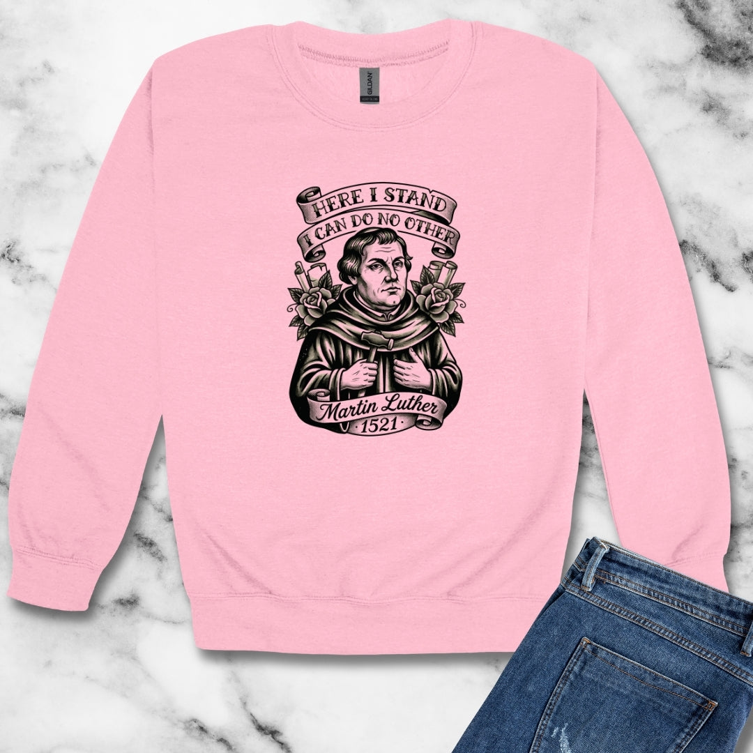 Martin Luther Here I Stand Quote Unisex Heavy Crewneck Sweatshirt