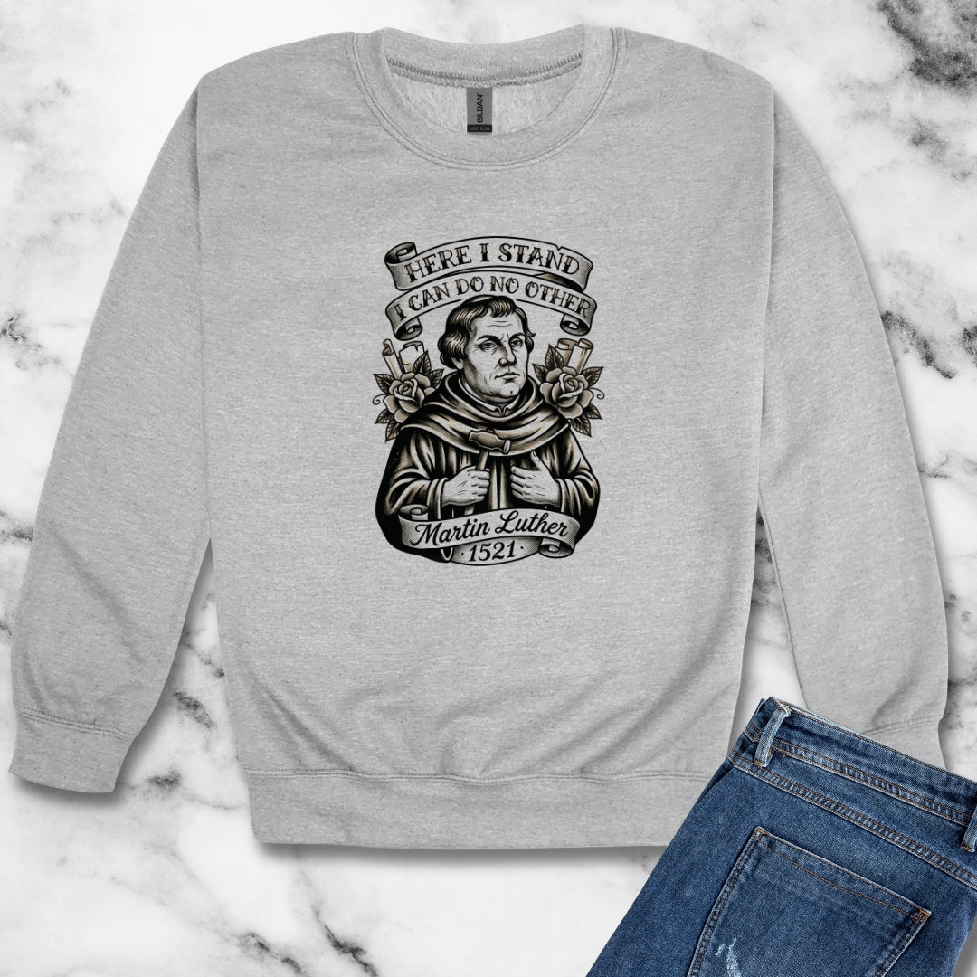 Martin Luther Here I Stand Quote Unisex Heavy Crewneck Sweatshirt