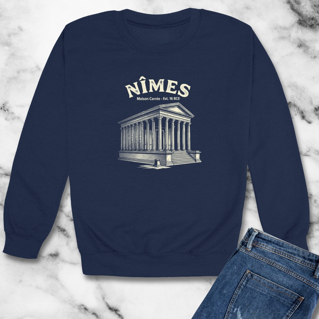 Maison Carree Nimes  Unisex Heavy Crewneck Sweatshirt