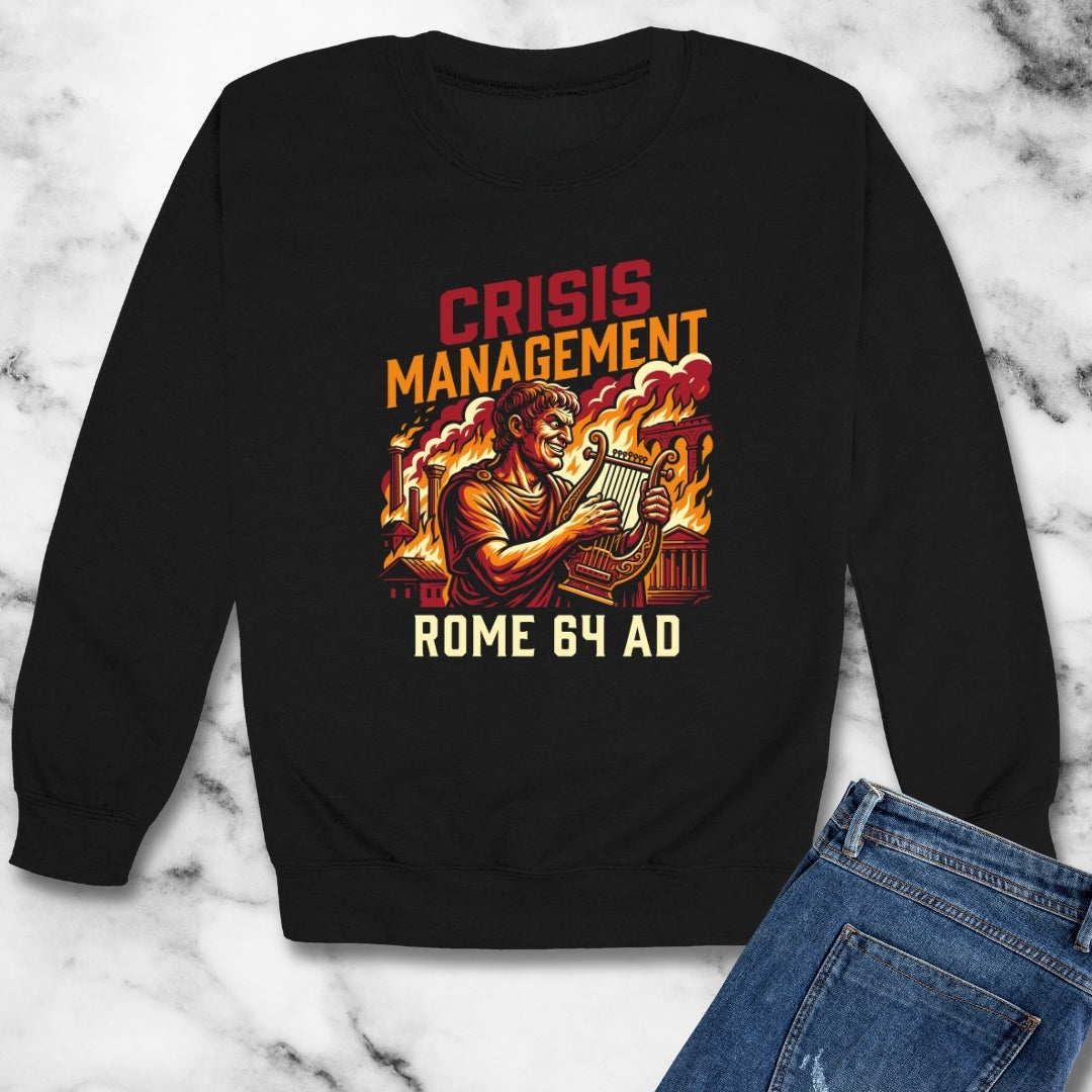 Emperor Nero Crisis Management Unisex Heavy Crewneck Sweatshirt