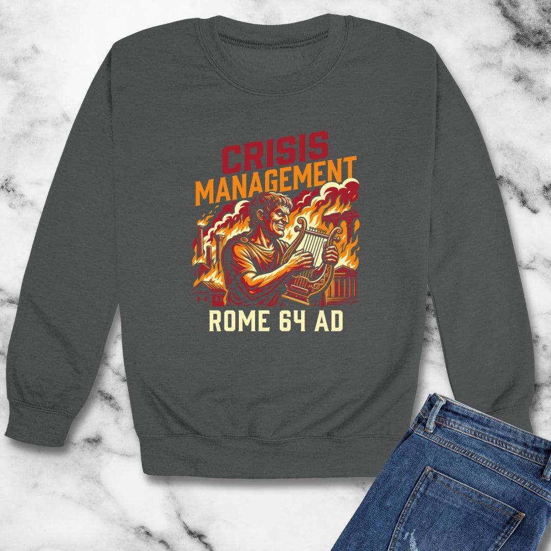 Emperor Nero Crisis Management Unisex Heavy Crewneck Sweatshirt