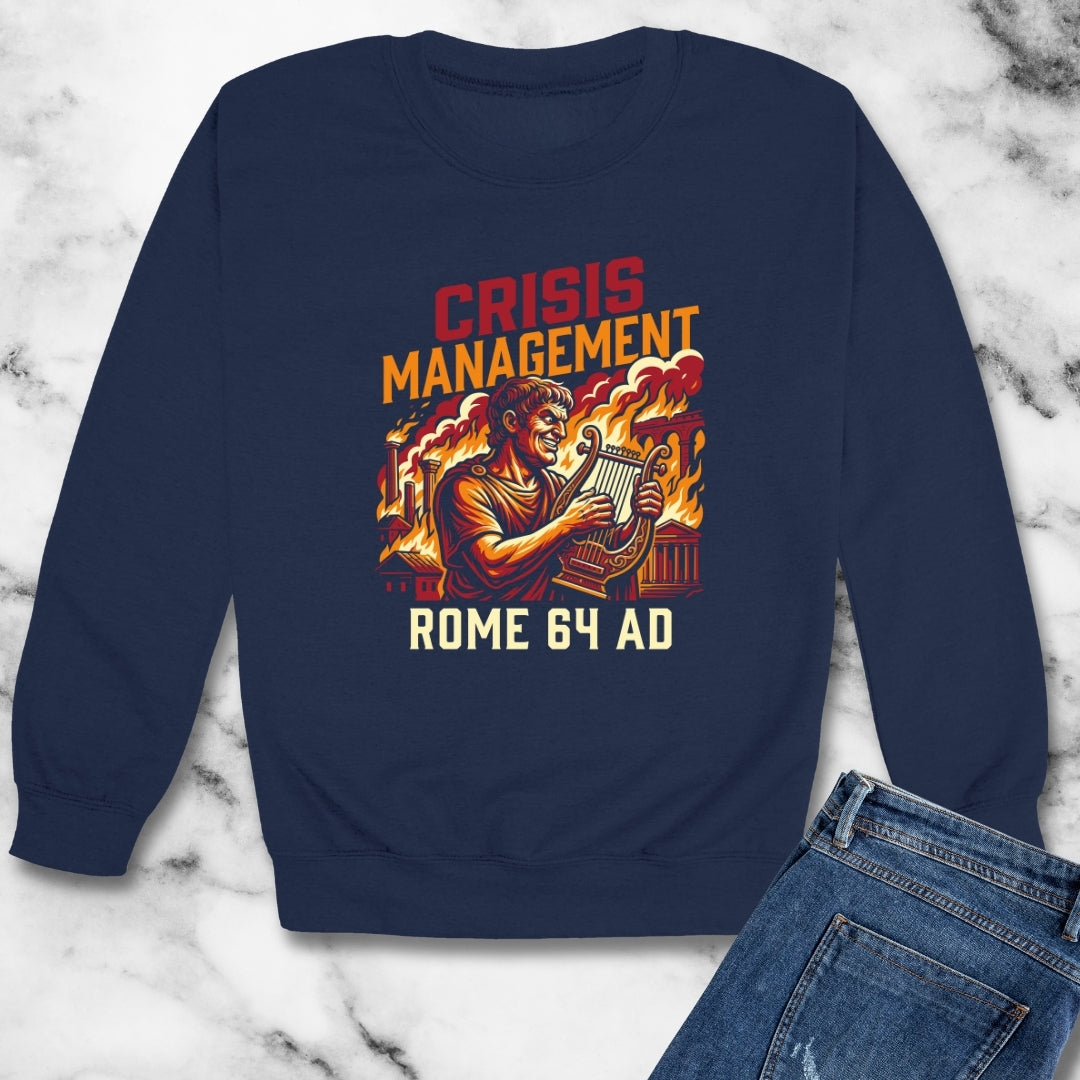 Emperor Nero Crisis Management Unisex Heavy Crewneck Sweatshirt