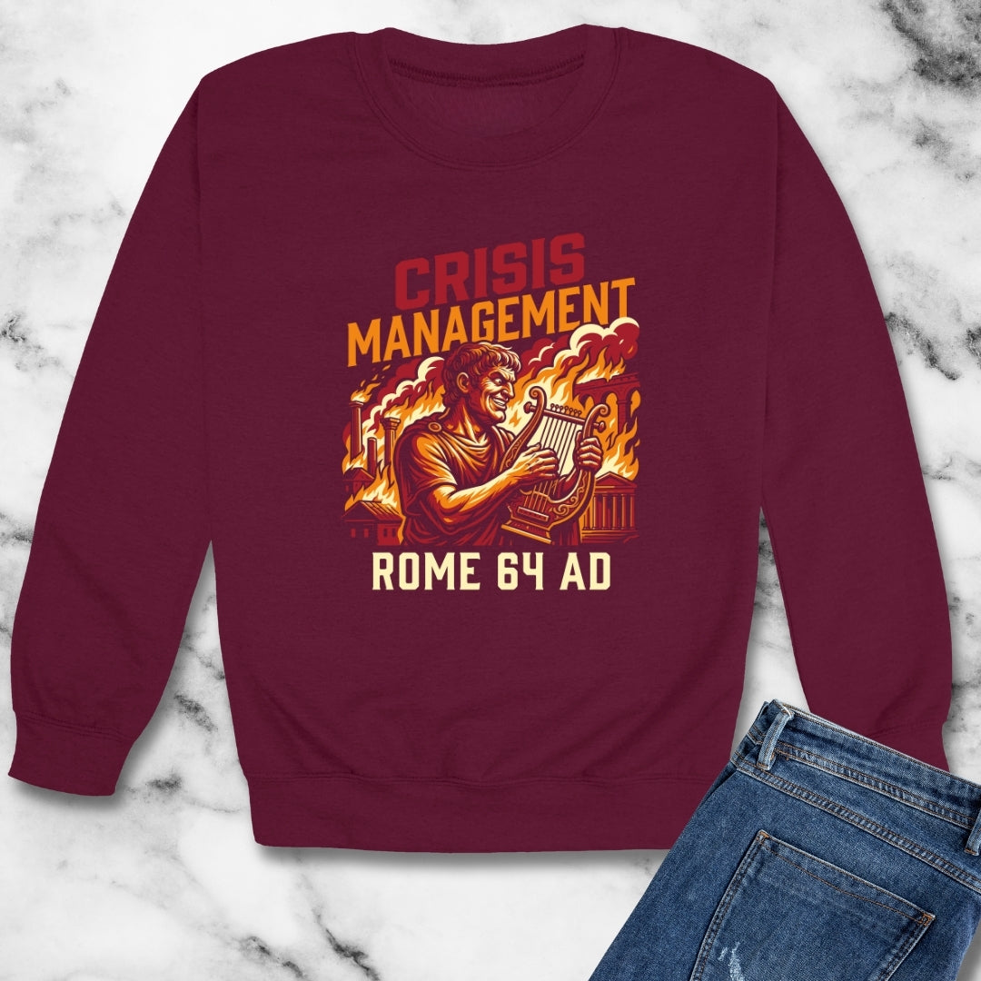 Emperor Nero Crisis Management Unisex Heavy Crewneck Sweatshirt