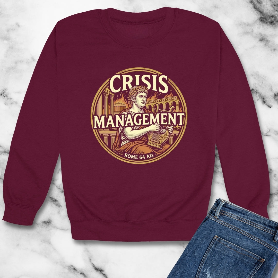 Emperor Nero Crisis Management Rome Burning Unisex Heavy Crewneck Sweatshirt
