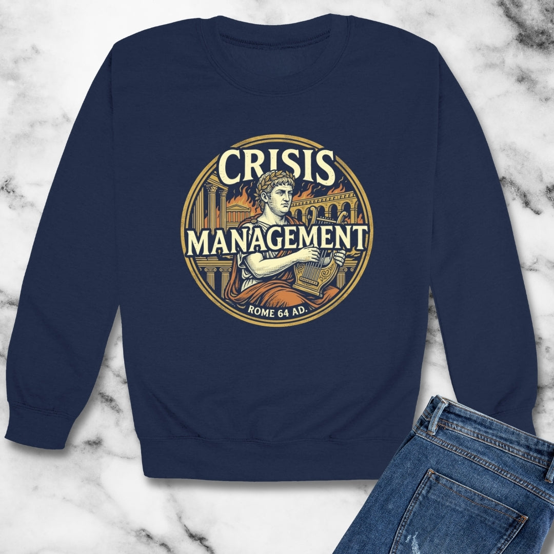 Emperor Nero Crisis Management Rome Burning Unisex Heavy Crewneck Sweatshirt