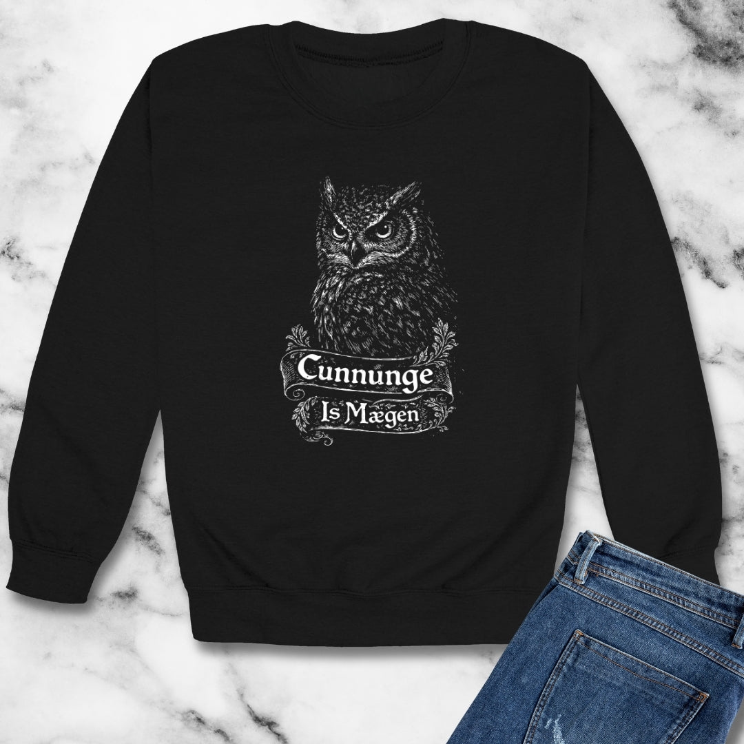 Old English Knowledge is Power Unisex Heavy Crewneck Sweatshirt