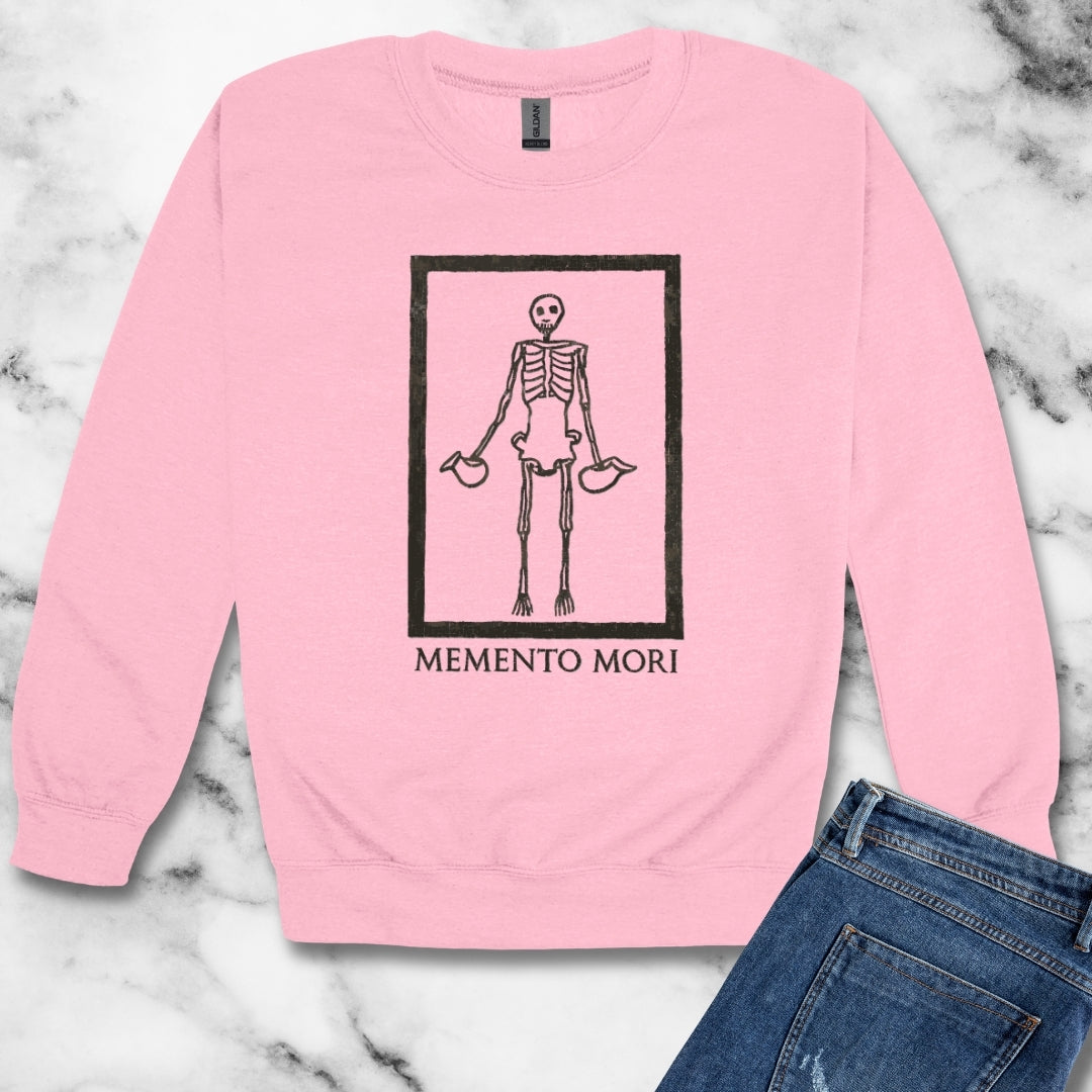 Memento Mori Skeleton Pompeii Mosaic Unisex Heavy Crewneck Sweatshirt