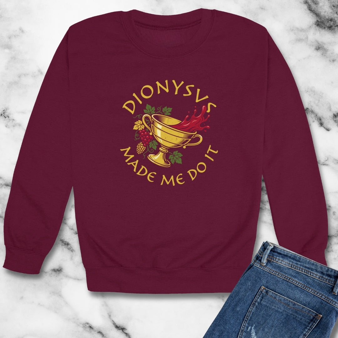 Dionysus Made Me Do It Unisex Heavy Crewneck Sweatshirt