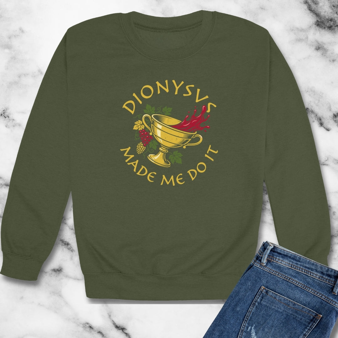 Dionysus Made Me Do It Unisex Heavy Crewneck Sweatshirt