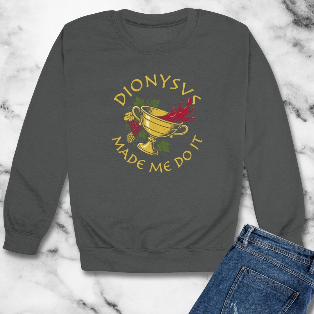 Dionysus Made Me Do It Unisex Heavy Crewneck Sweatshirt