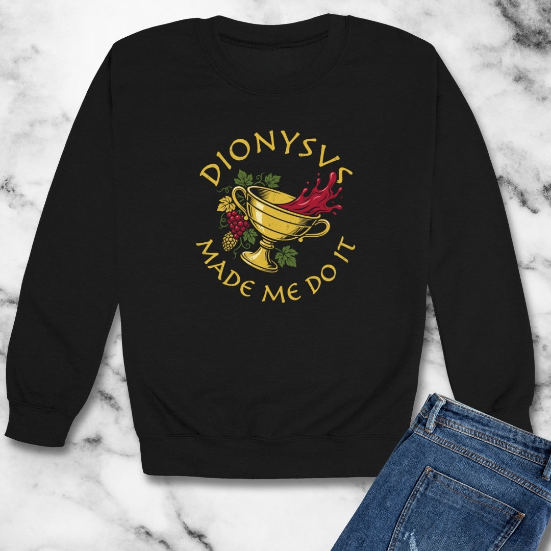 Dionysus Made Me Do It Unisex Heavy Crewneck Sweatshirt