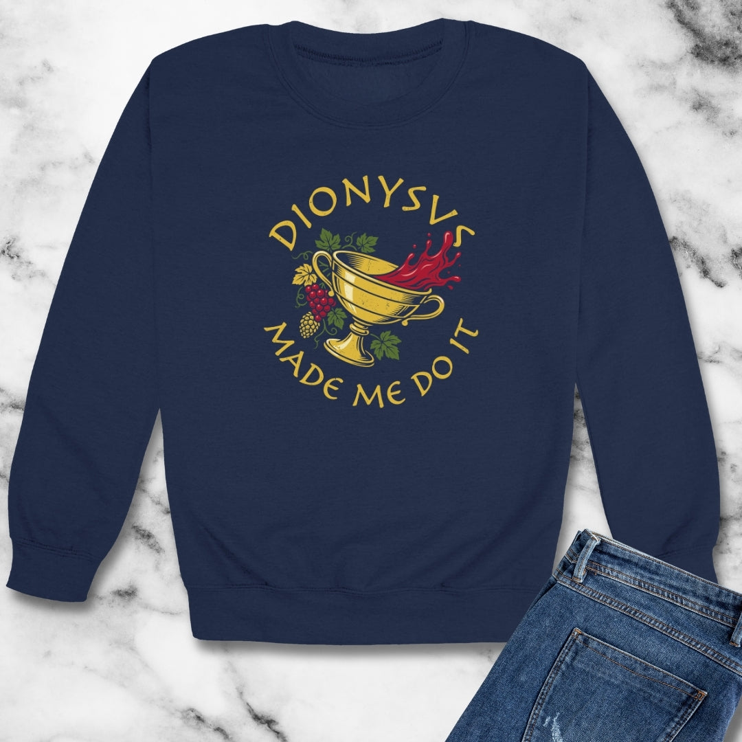 Dionysus Made Me Do It Unisex Heavy Crewneck Sweatshirt
