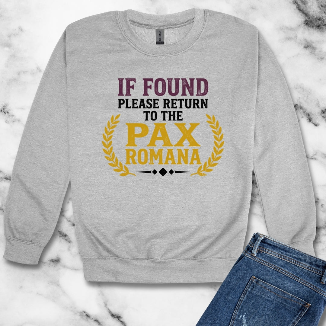 If Found Return to Pax Romana Era Unisex Heavy Crewneck Sweatshirt