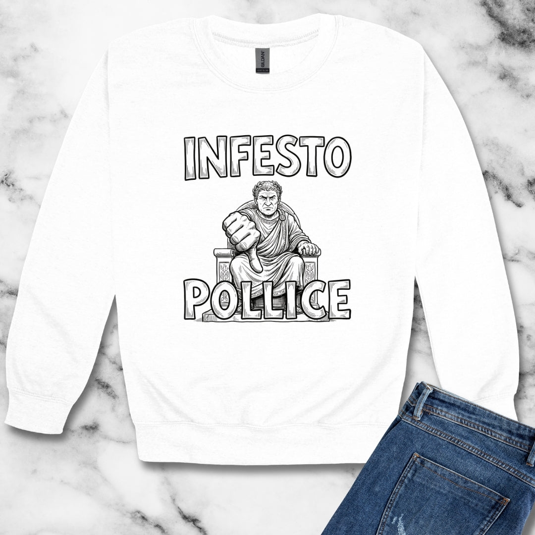 Infesto Pollice Hostile Thumb in Latin Unisex Heavy Crewneck Sweatshirt