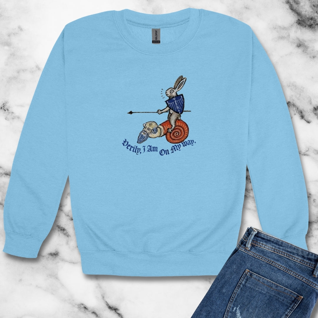 Medieval Marginalia Rabbit Snail Unisex Heavy Crewneck Sweatshirt