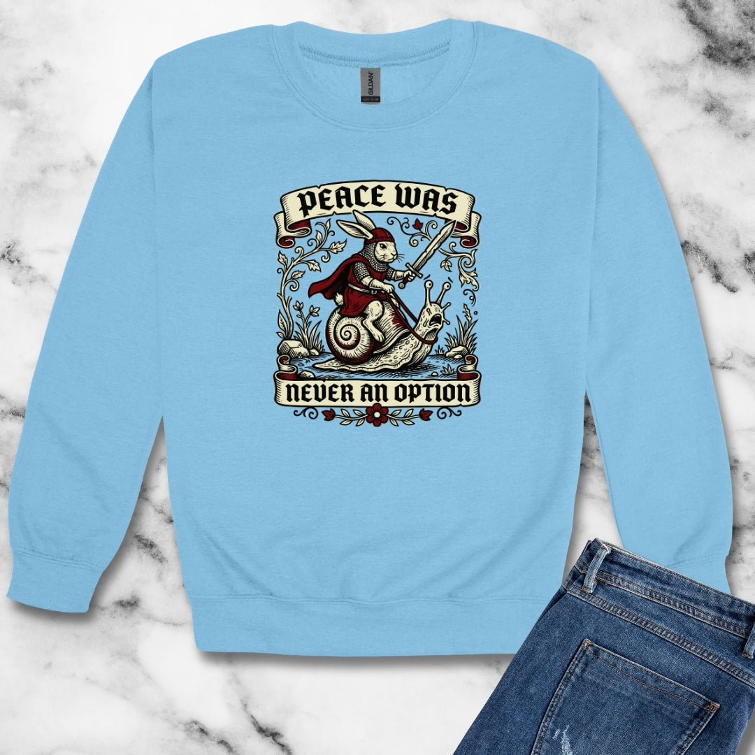Marginalia Rabbit Peace Not Option Unisex Heavy Crewneck Sweatshirt