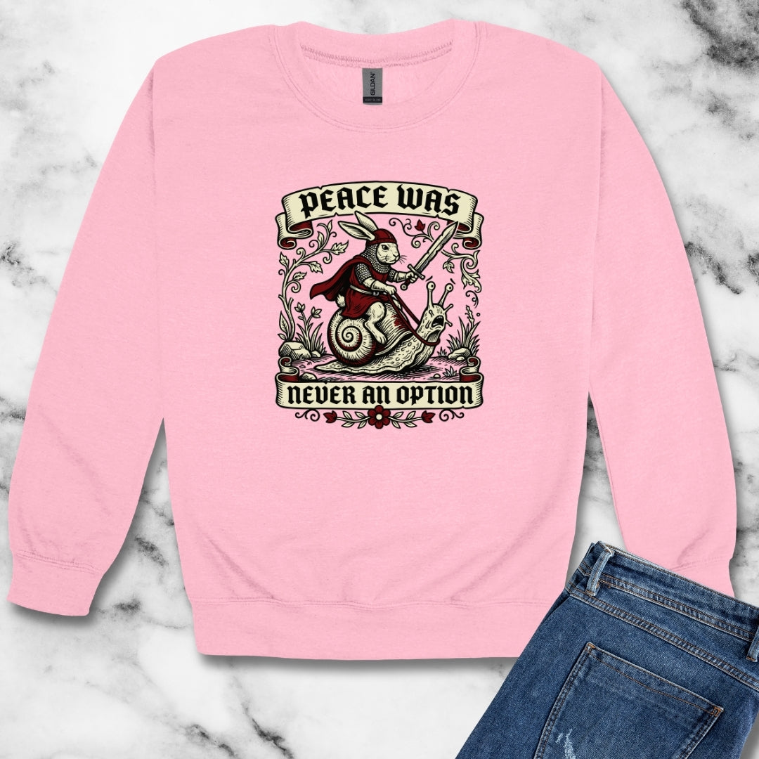 Marginalia Rabbit Peace Not Option Unisex Heavy Crewneck Sweatshirt