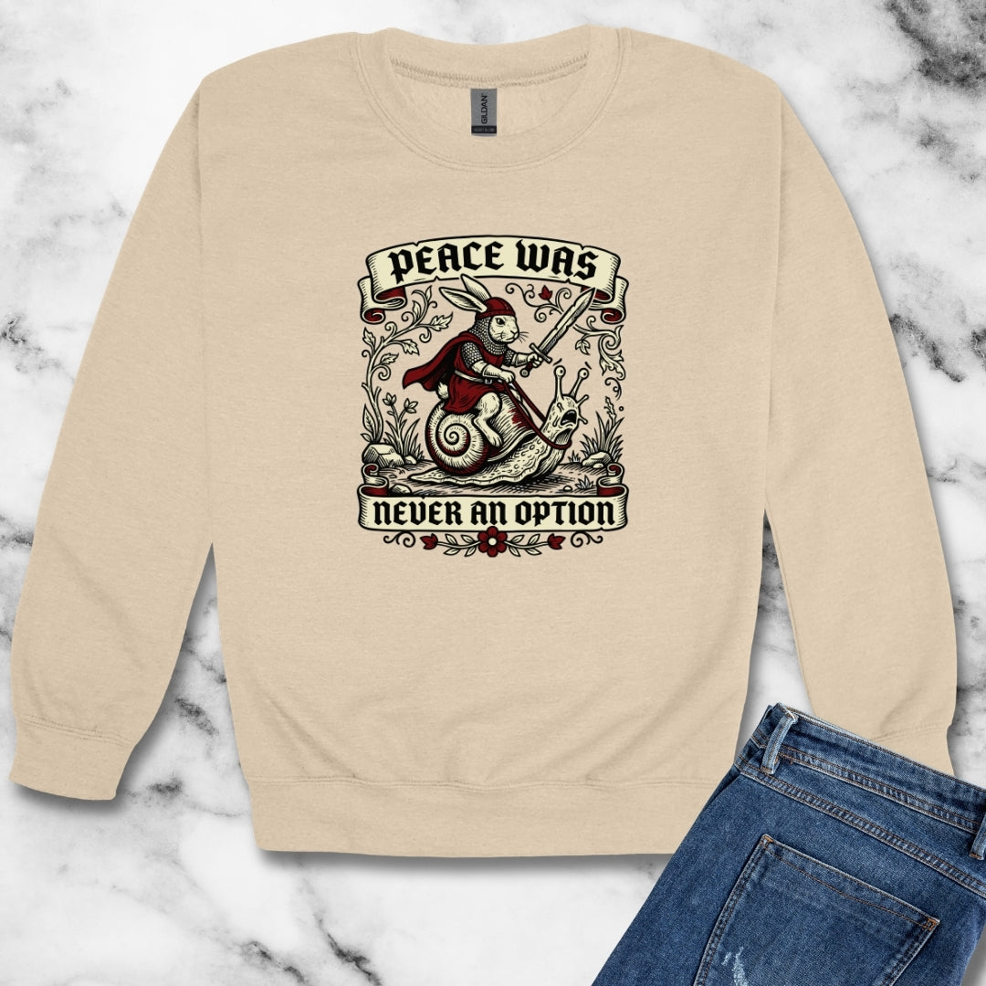 Marginalia Rabbit Peace Not Option Unisex Heavy Crewneck Sweatshirt