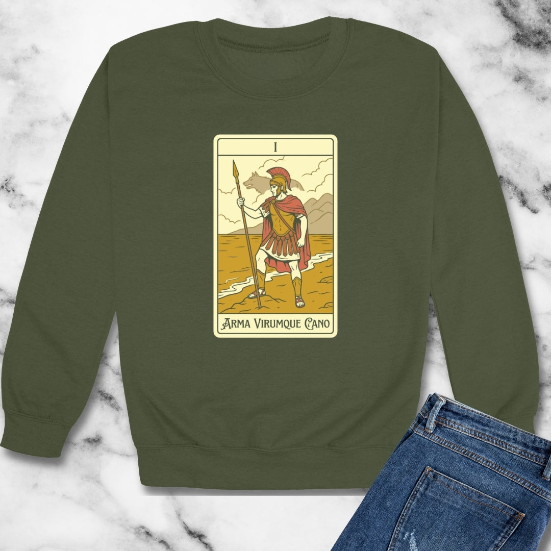 I Sing of Arms and the Man the Aeneid Tarot Unisex Heavy Crewneck Sweatshirt