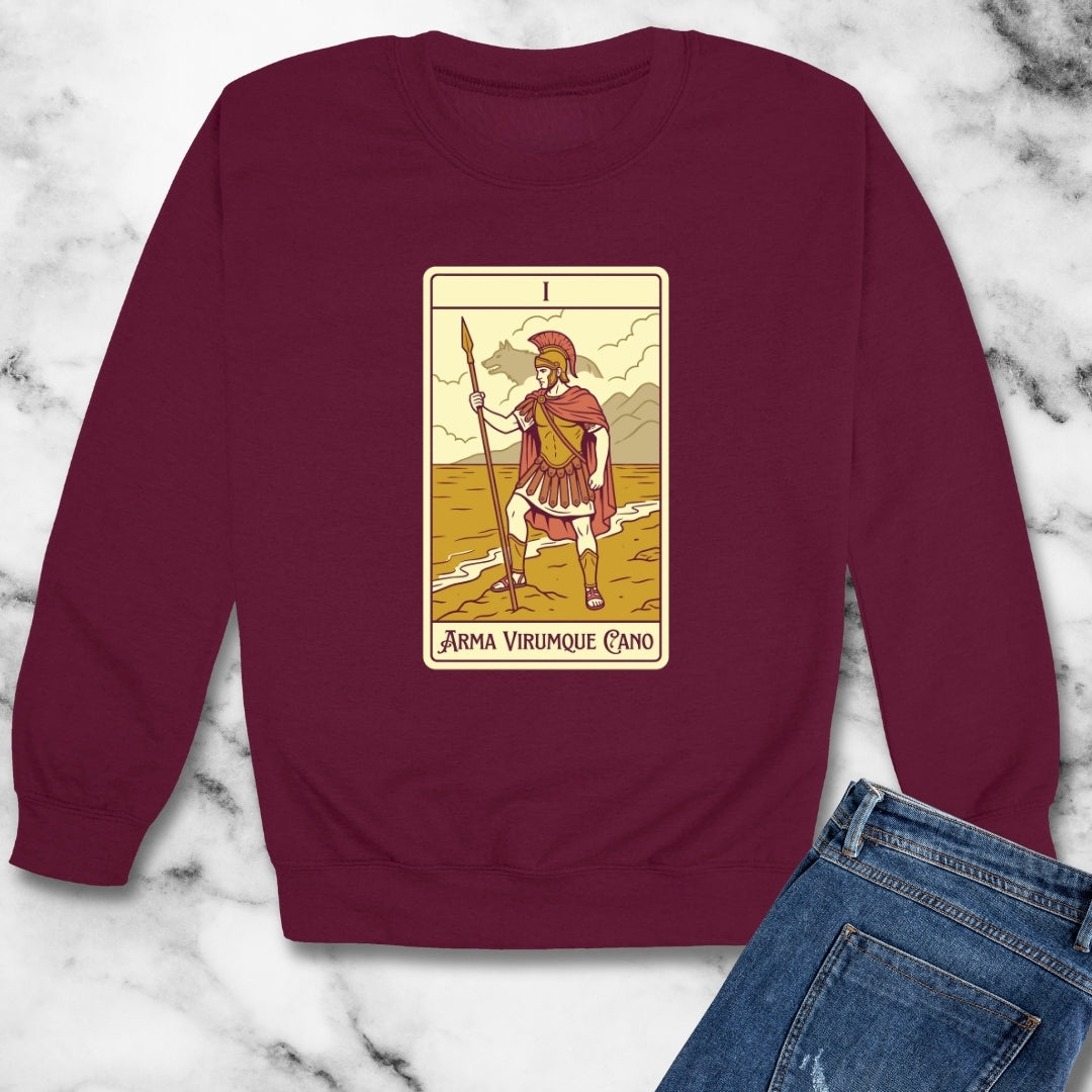I Sing of Arms and the Man the Aeneid Tarot Unisex Heavy Crewneck Sweatshirt
