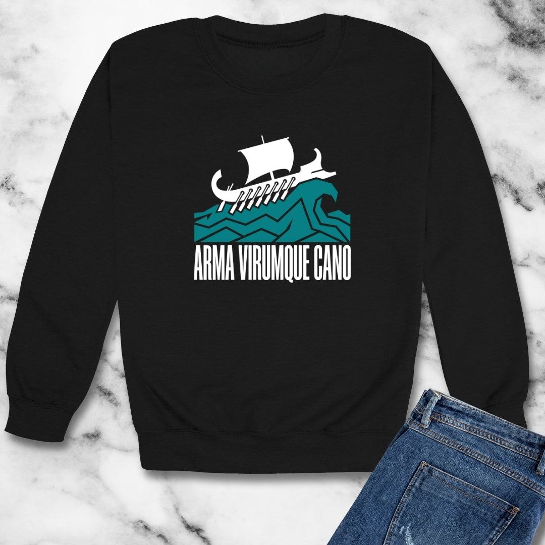 Arma Virumque Cano Minimalist Unisex Heavy Crewneck Sweatshirt