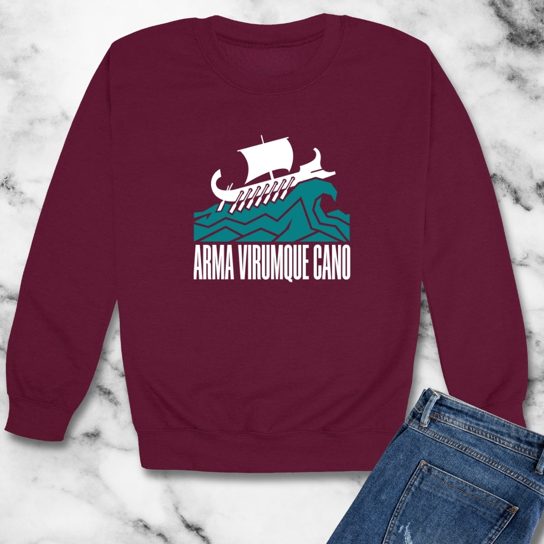 Arma Virumque Cano Minimalist Unisex Heavy Crewneck Sweatshirt